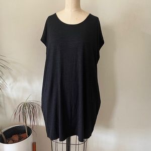 Wilfred Free (Aritzia) Black Cocoon Dress Womens S Rayon Poly Spandex